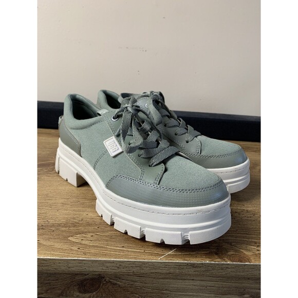 UGG Ashton Hybrid Platform Y2K Sneaker Shoe Combat Lug Chunky Moss Green SZ 8.5 - Picture 2 of 10